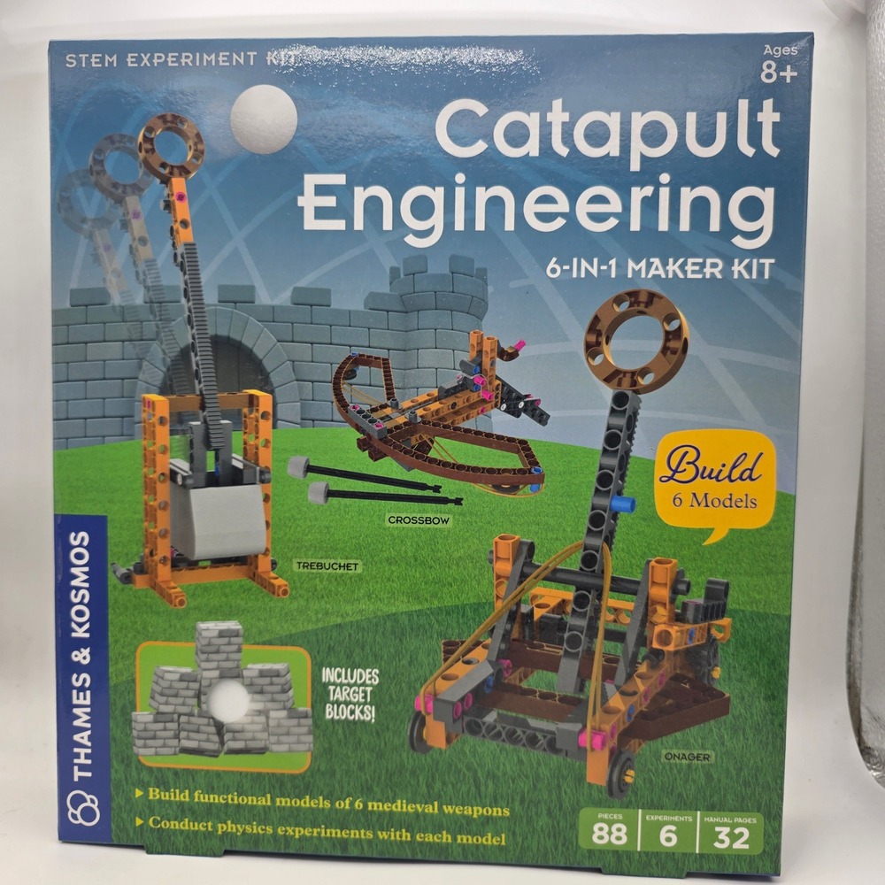 Thames & Kosmos Catapult Engineering Kit Kids 6-in-1 Maker STEM Physics Blue NEW